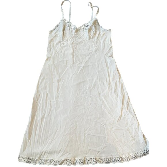 Vintage Sears White The Doesn't Slip Full Slip Lace Tall 38 - Picture 1 of 6